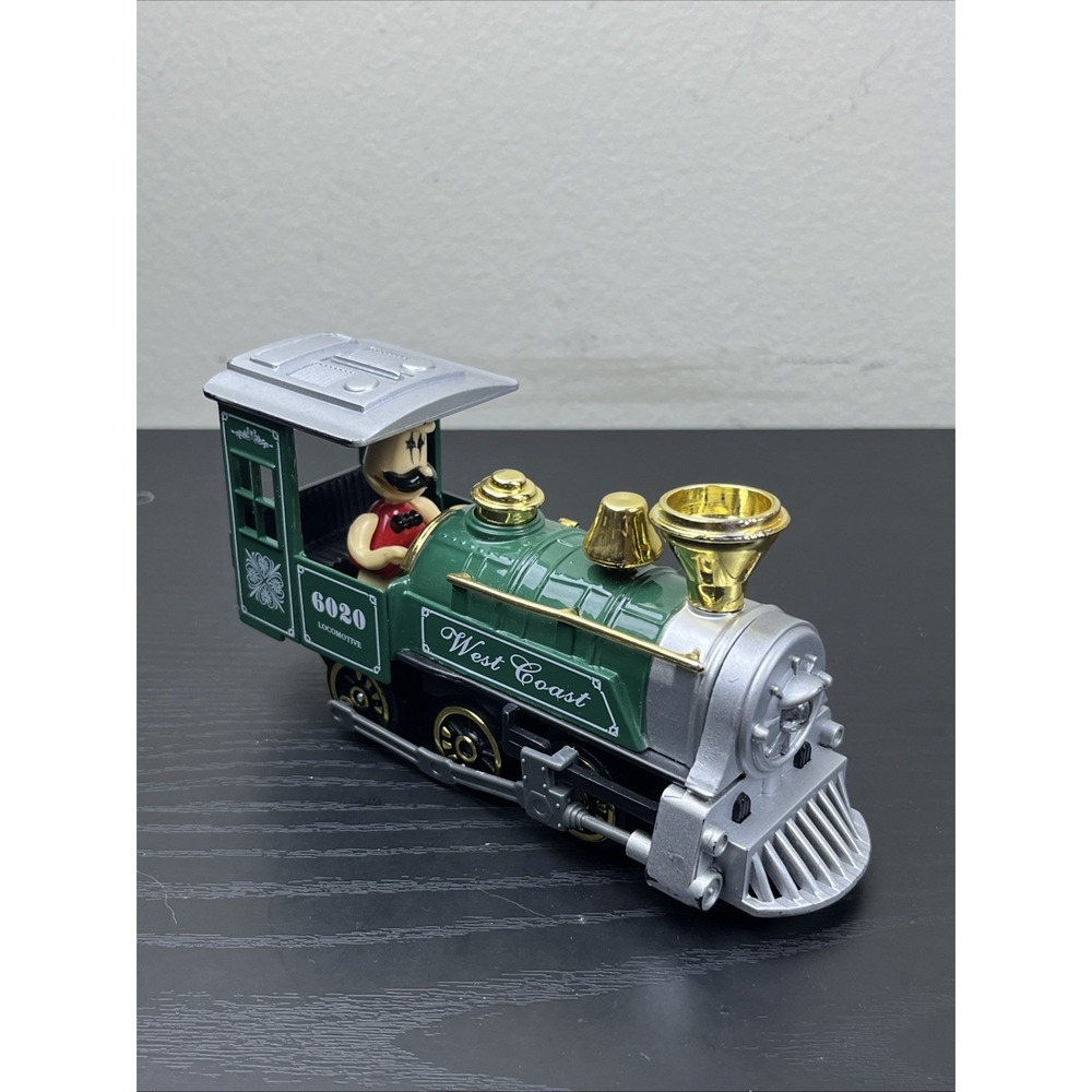 West Coast 6020 Green Gold Pull Back Locomotive Toy Train Moving Parts